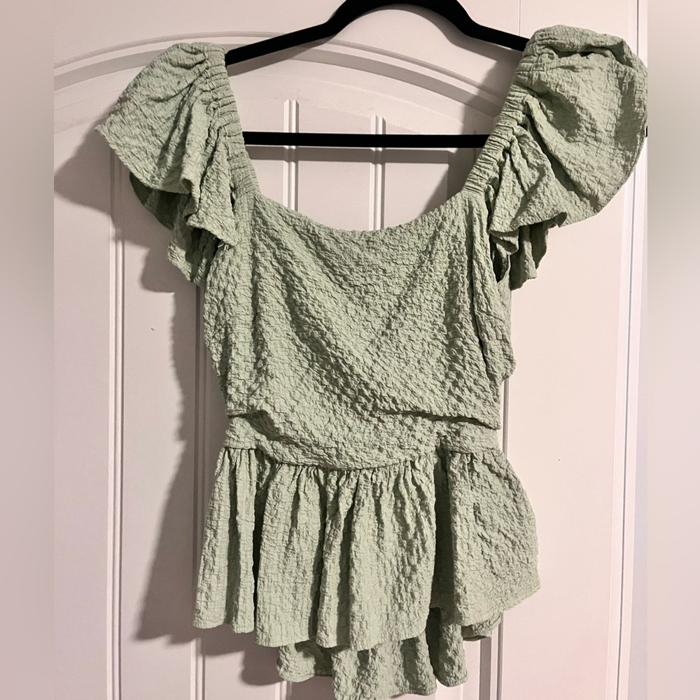 Green Tie Back Vestique Tank Top